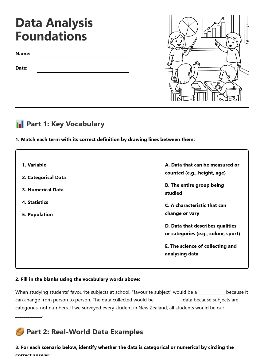 Data Analysis Foundations worksheet preview