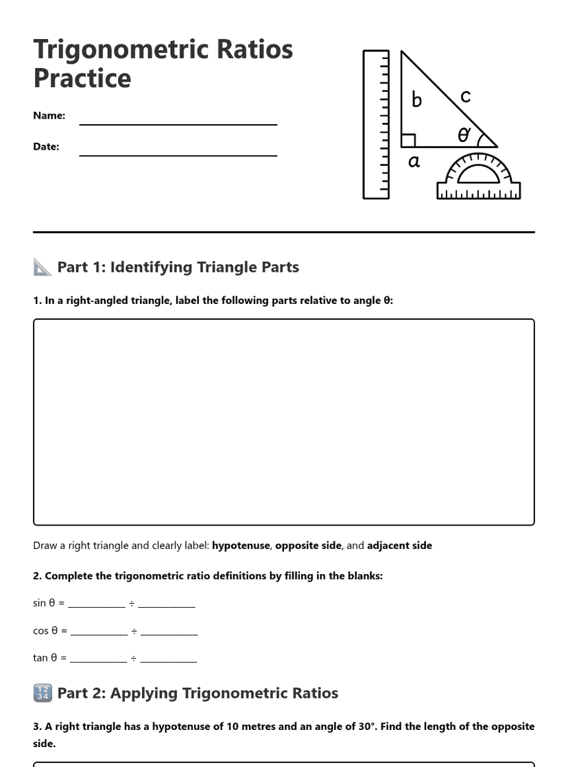 Trigonometric Ratios Practice