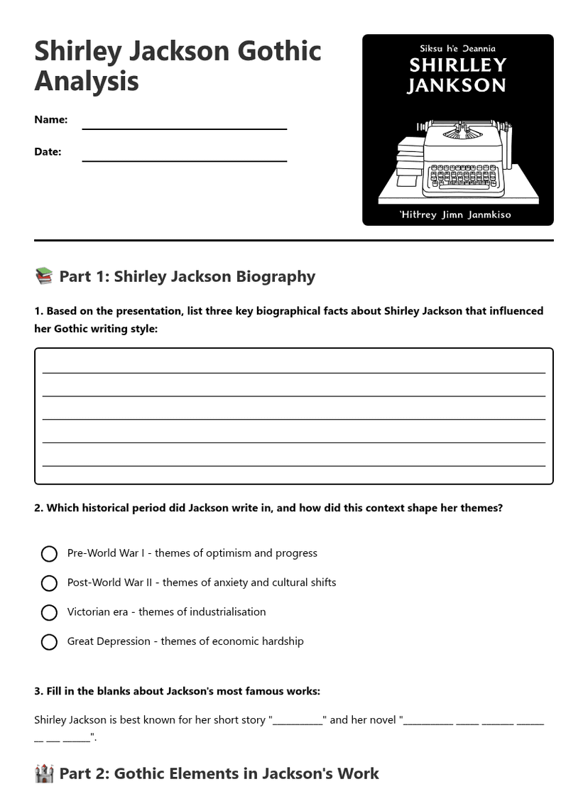 Shirley Jackson Gothic Analysis