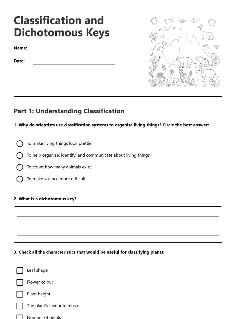 Classification and Dichotomous Keys