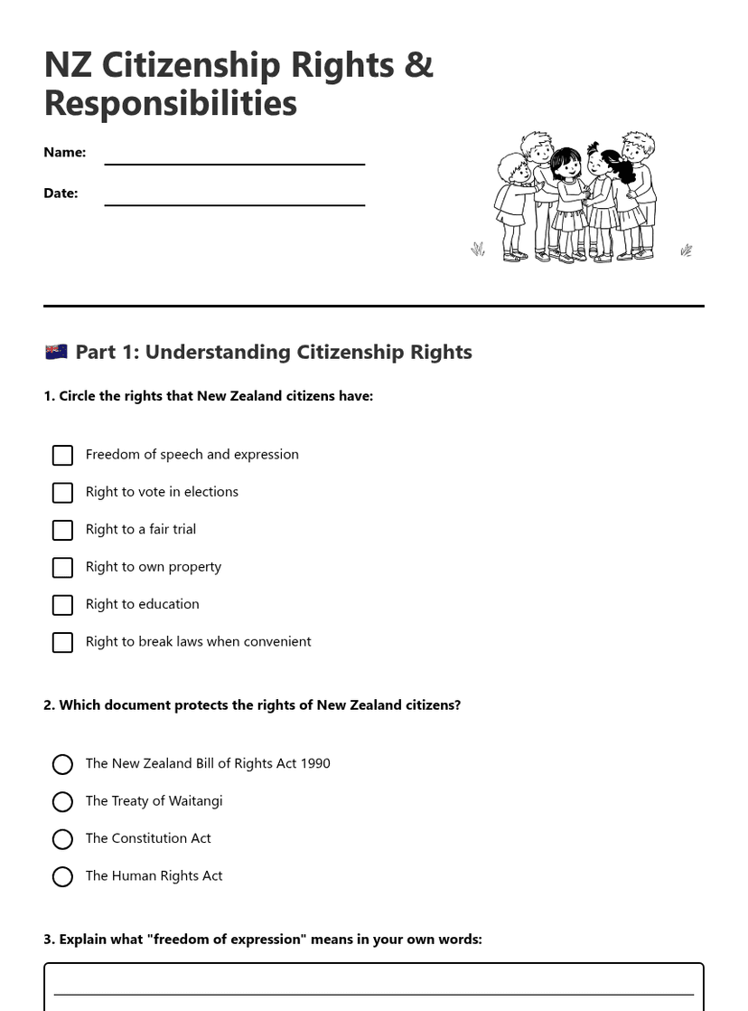 NZ Citizenship Rights Responsibilities