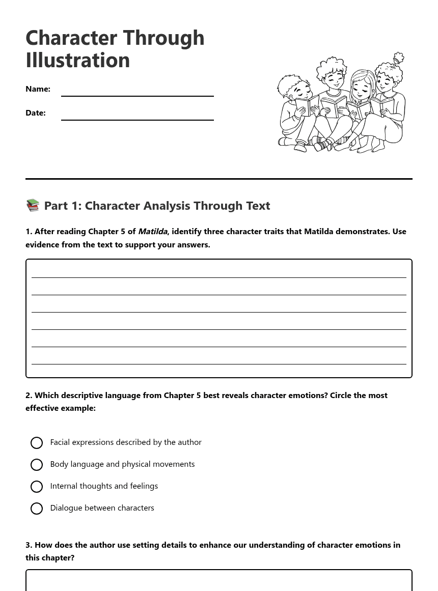 Character Through Illustration worksheet preview