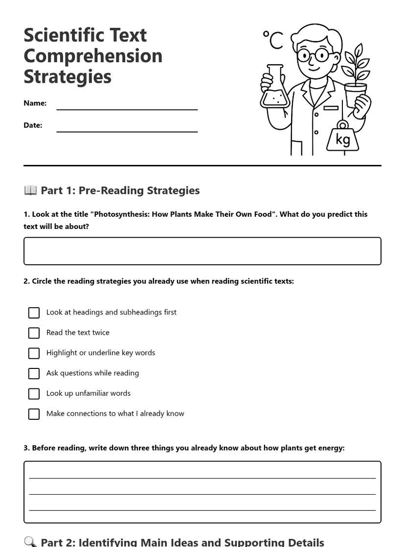 Scientific Text Comprehension Strategies
