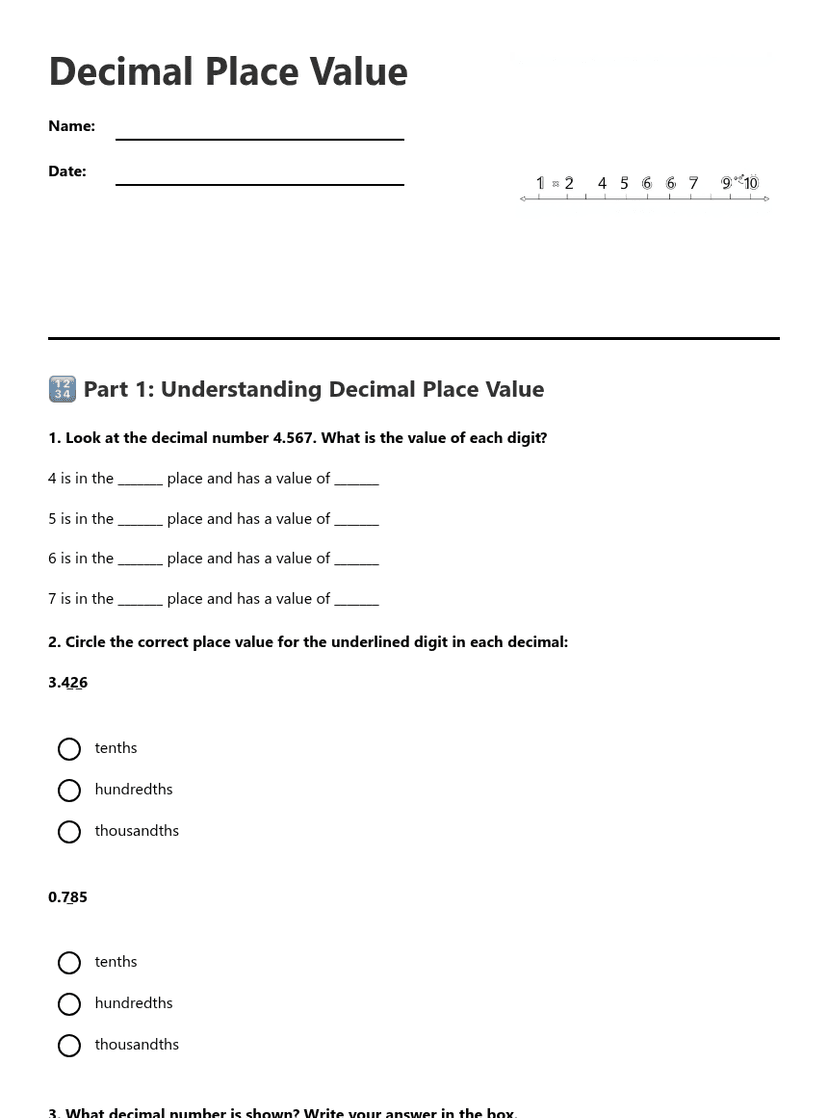 Decimal Place Value