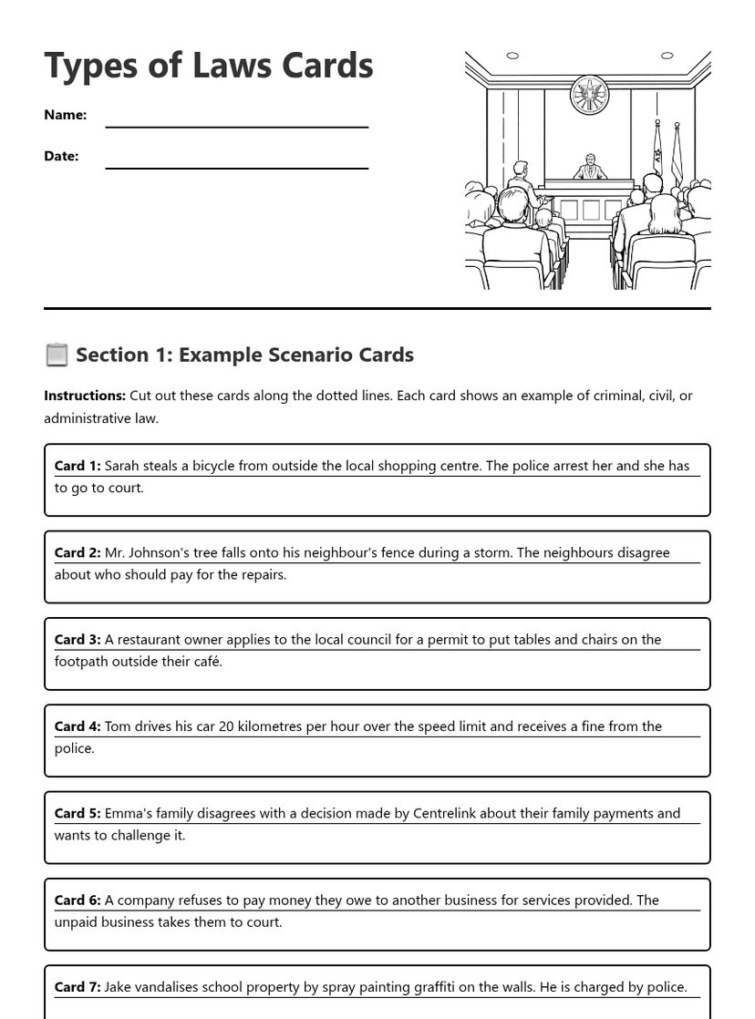 Types of Laws Cards