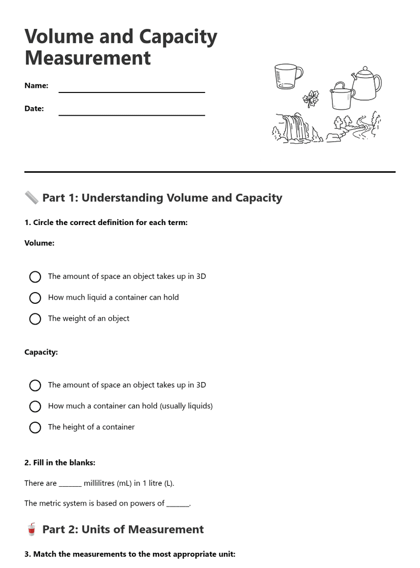 Volume and Capacity Measurement