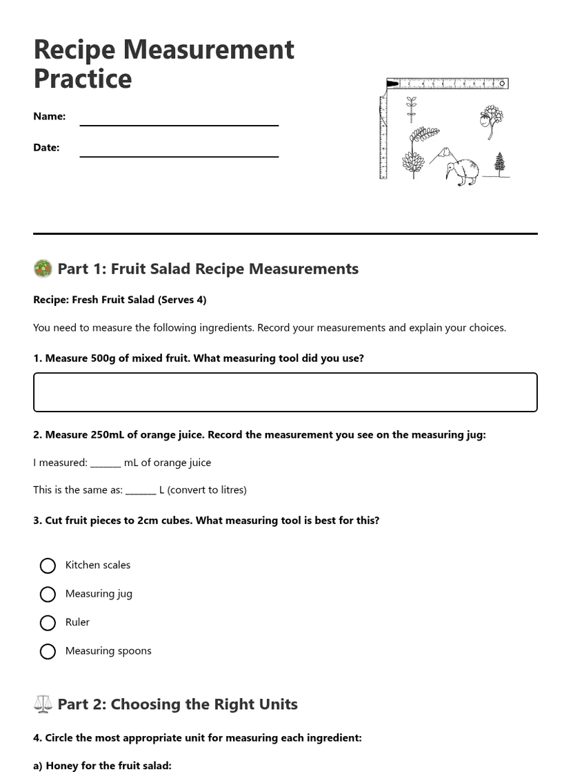 Recipe Measurement Practice
