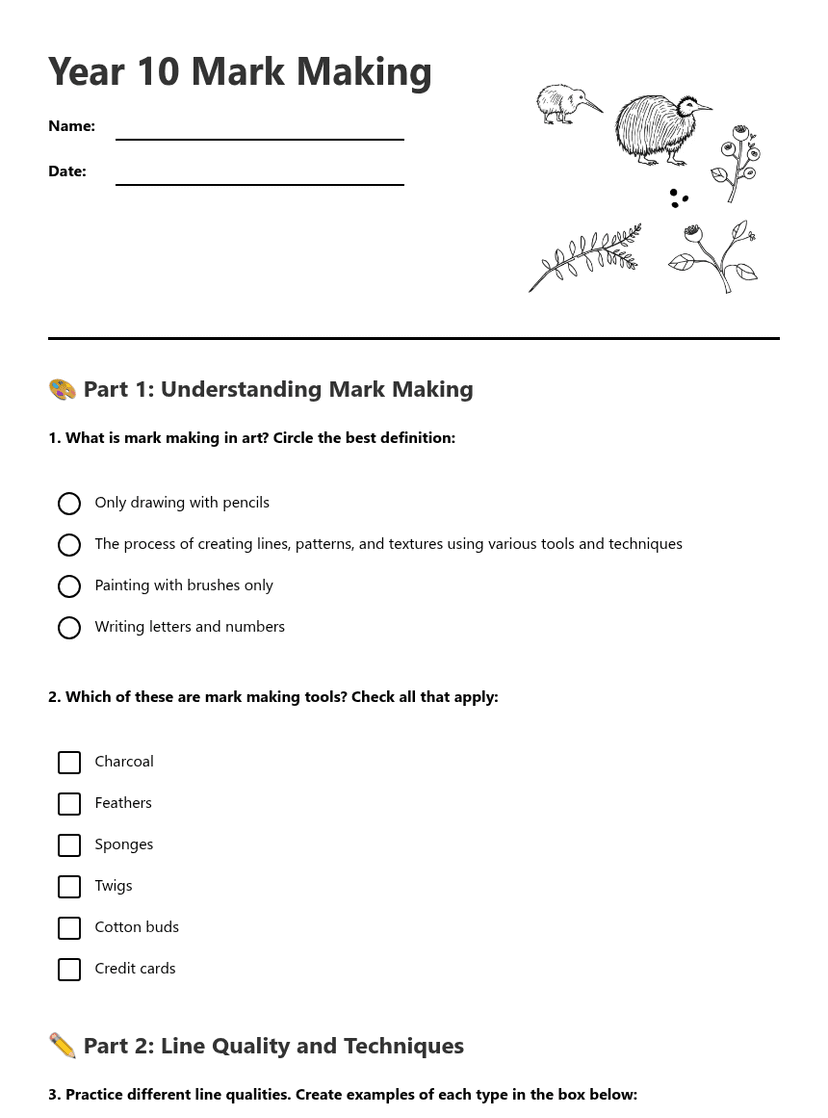 Year 10 Mark Making