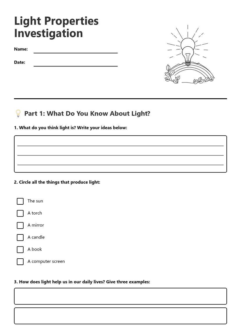 Light Properties Investigation
