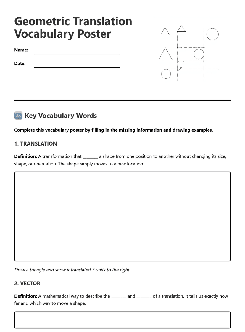 Geometric Translation Vocabulary Poster