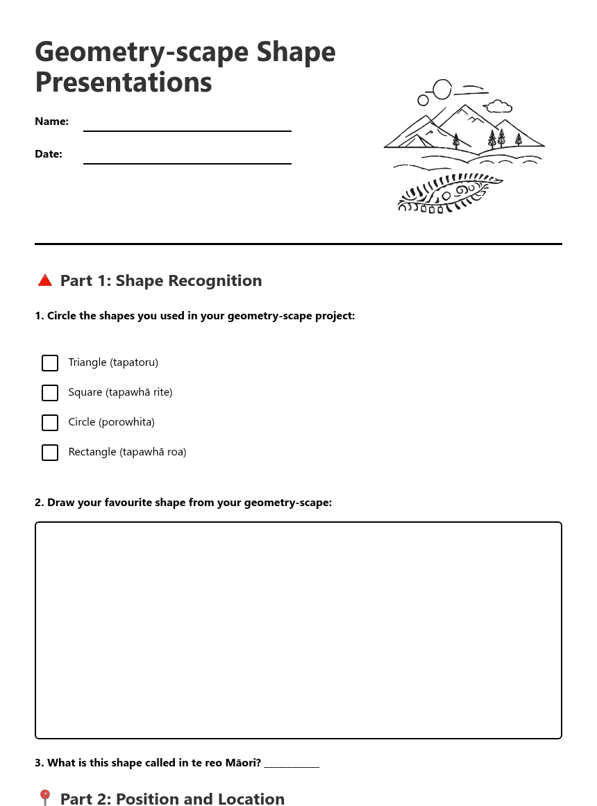 Geometry-scape Shape Presentations worksheet preview