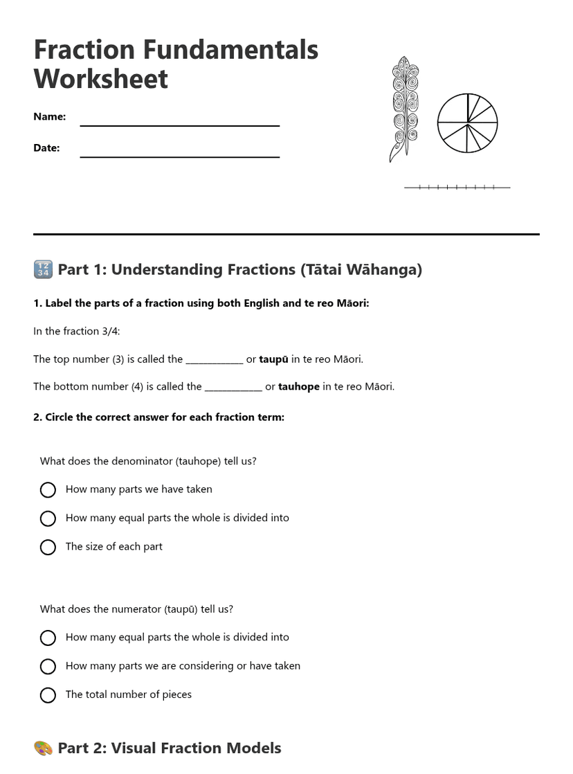 Fraction Fundamentals Worksheet