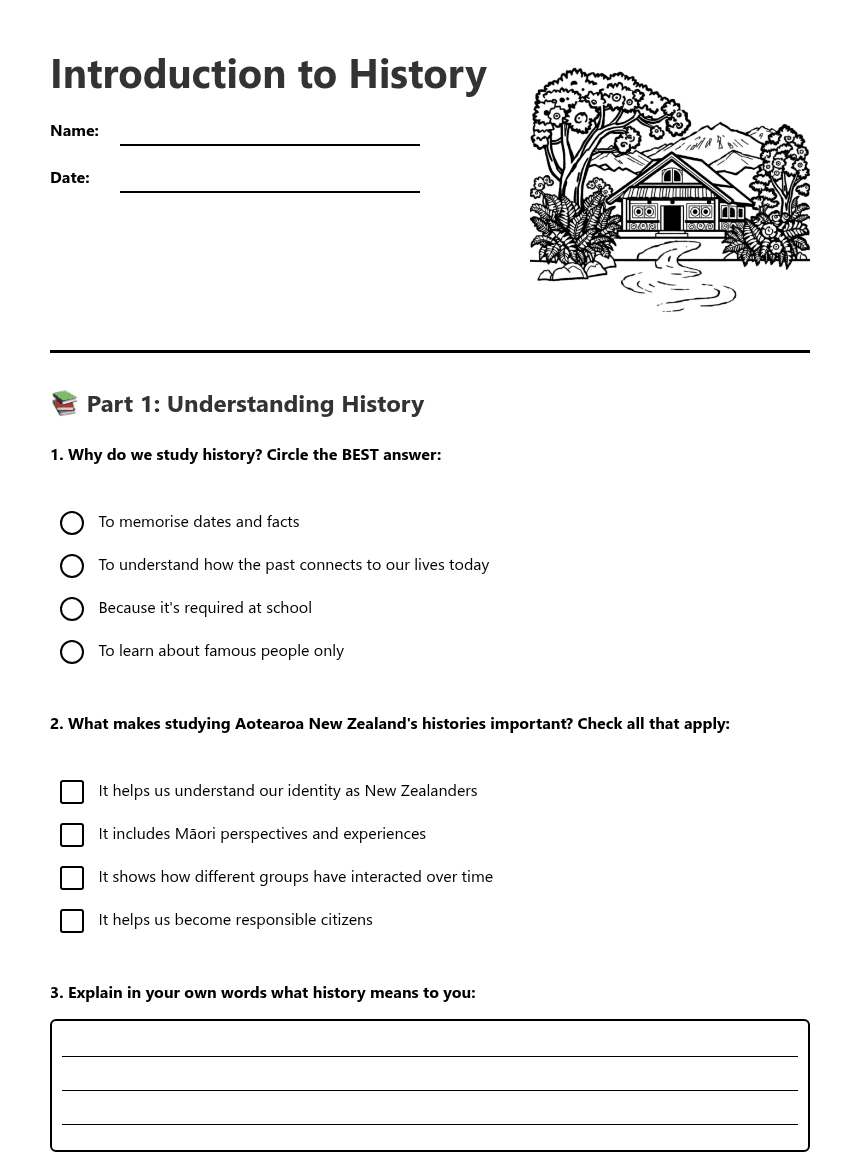 Introduction to History worksheet preview