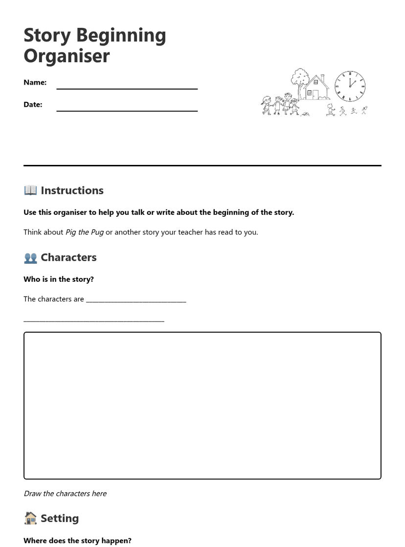 Story Beginning Organizer