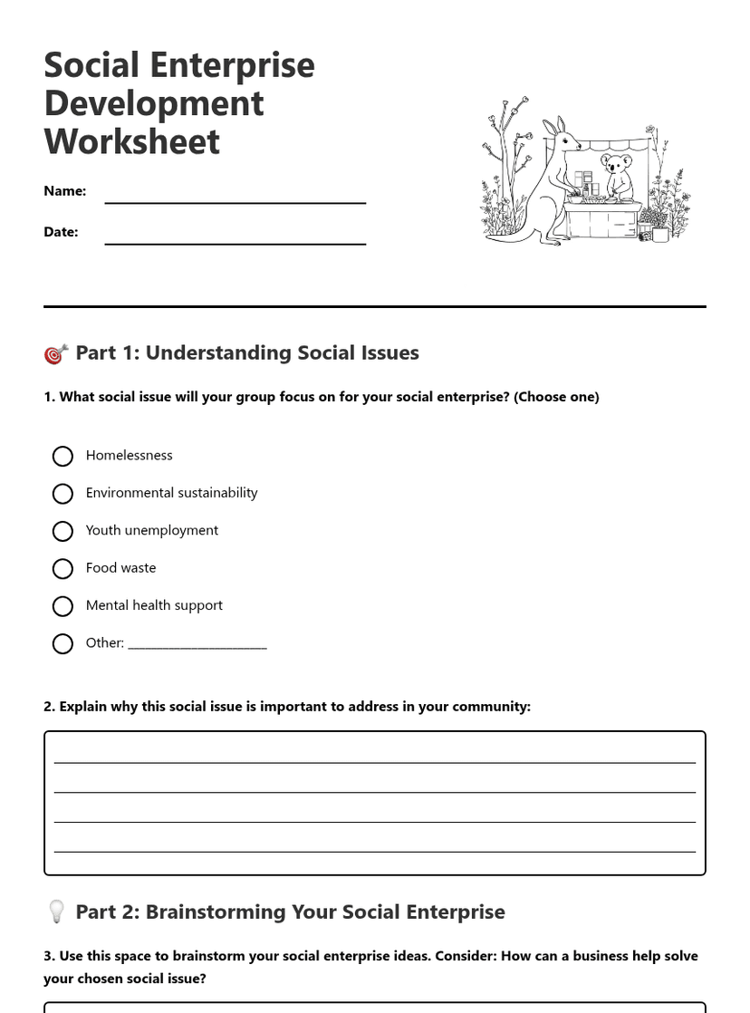 Social Enterprise Development Worksheet