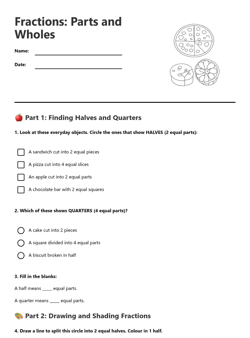 Fractions: Parts and Wholes