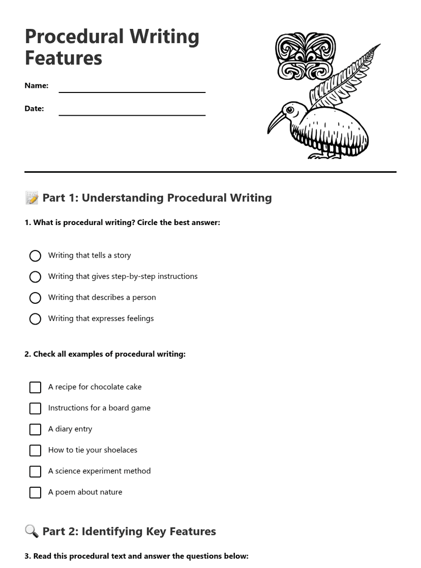 Procedural Writing Features