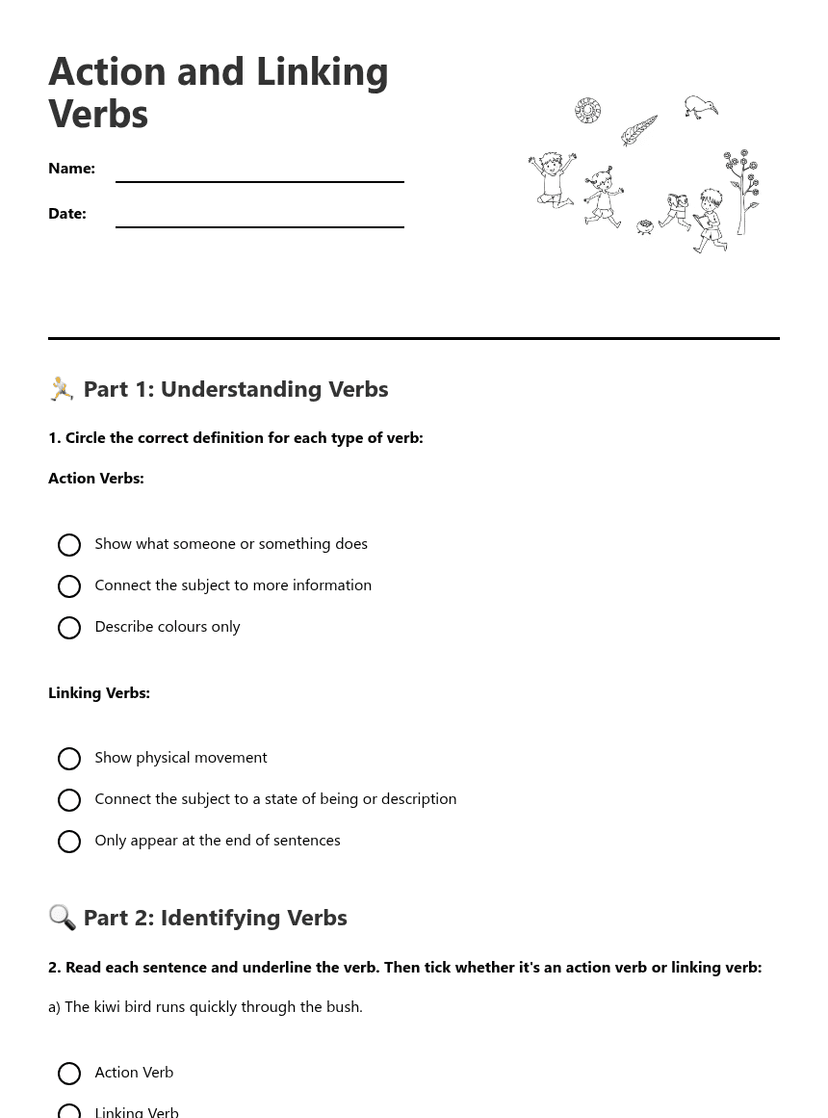 Action and Linking Verbs