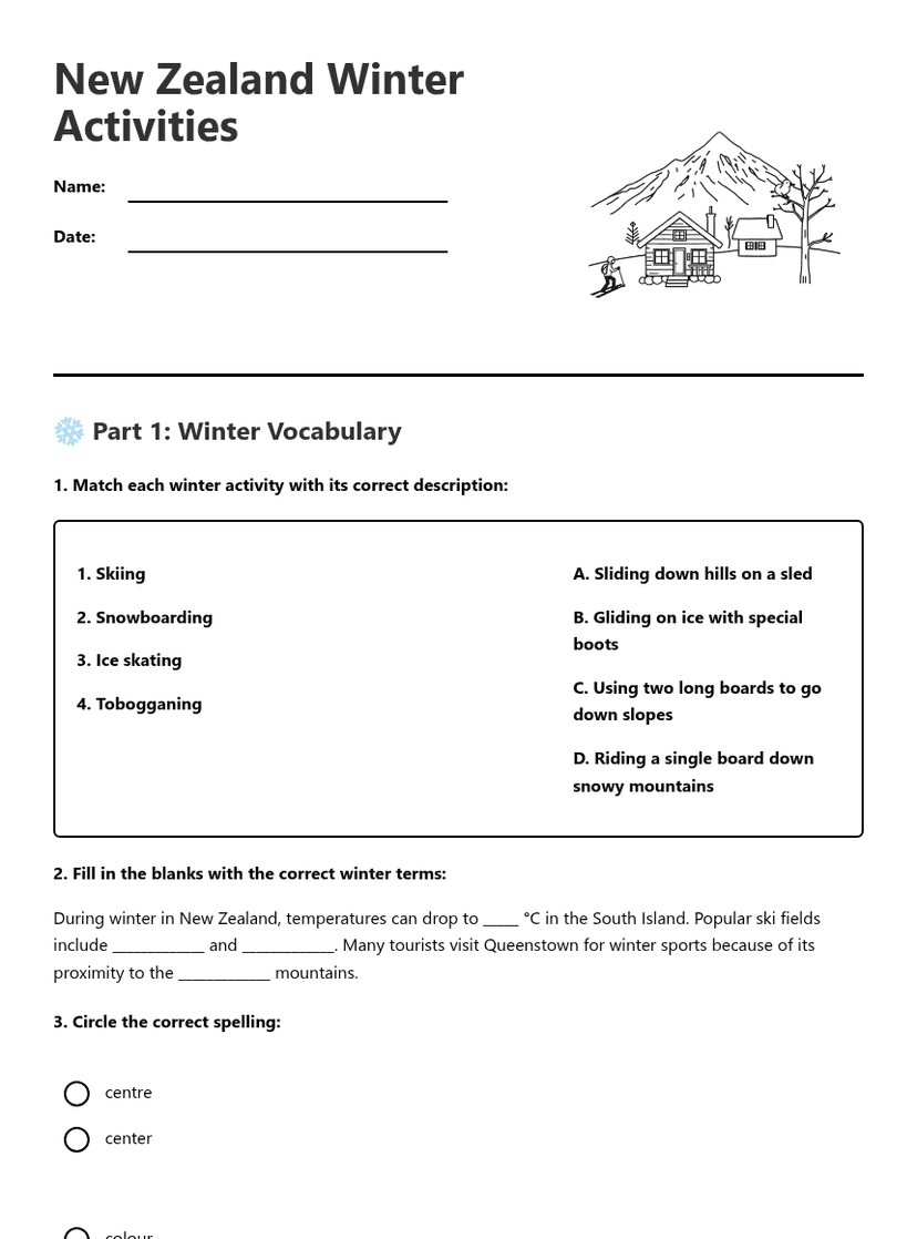 New Zealand Winter Activities