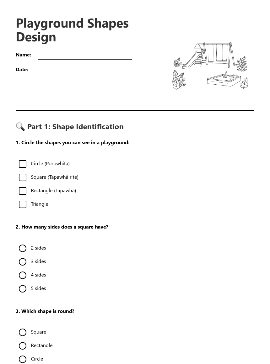 Playground Shapes Design worksheet preview