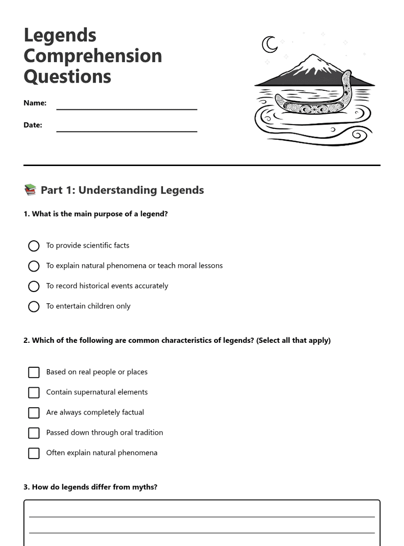 Legends Comprehension Questions