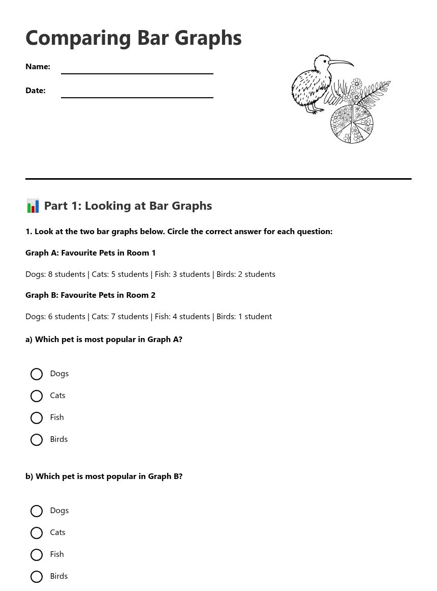 Comparing Bar Graphs worksheet preview