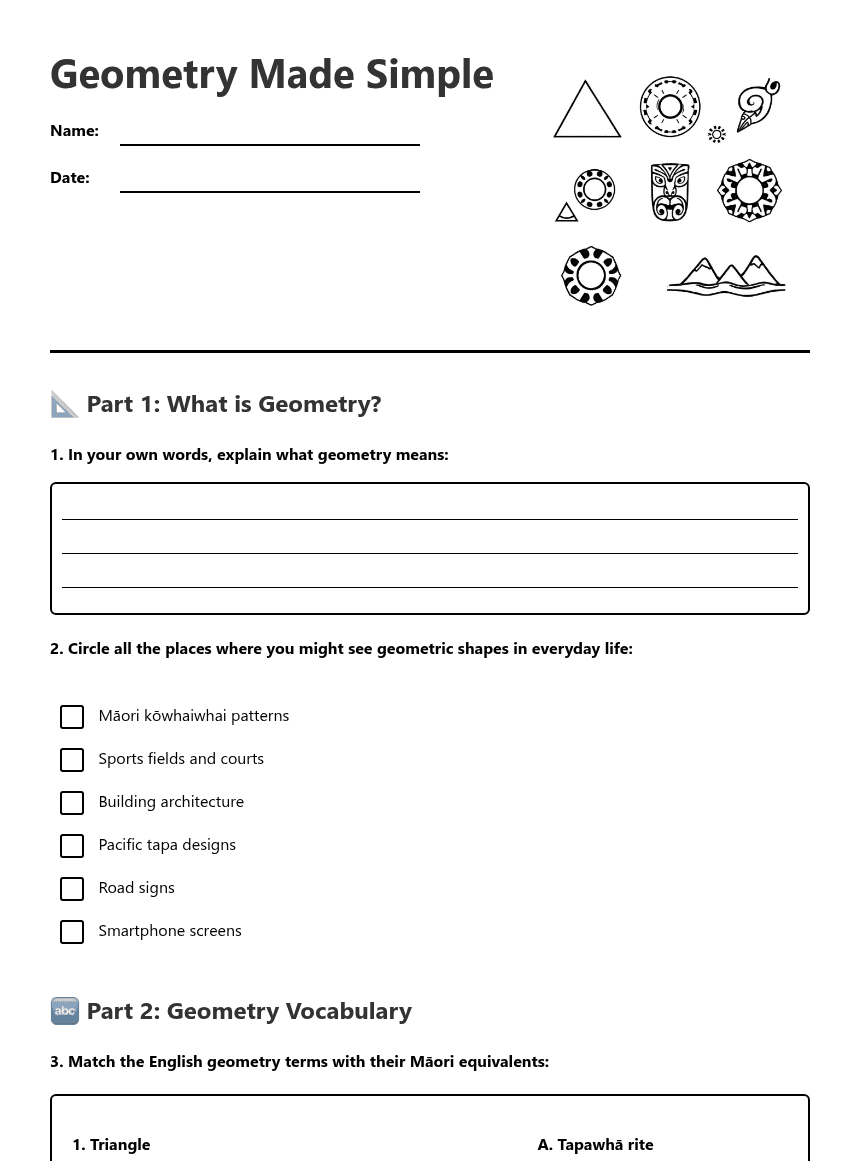 Geometry Made Simple worksheet preview