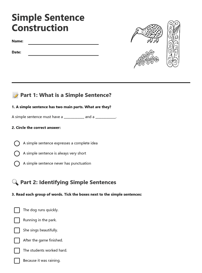 Simple Sentence Construction