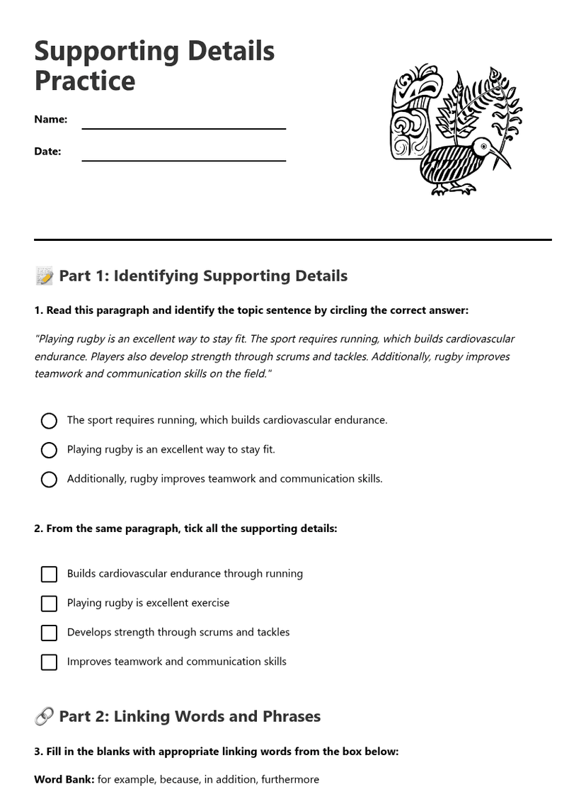 Supporting Details Practice