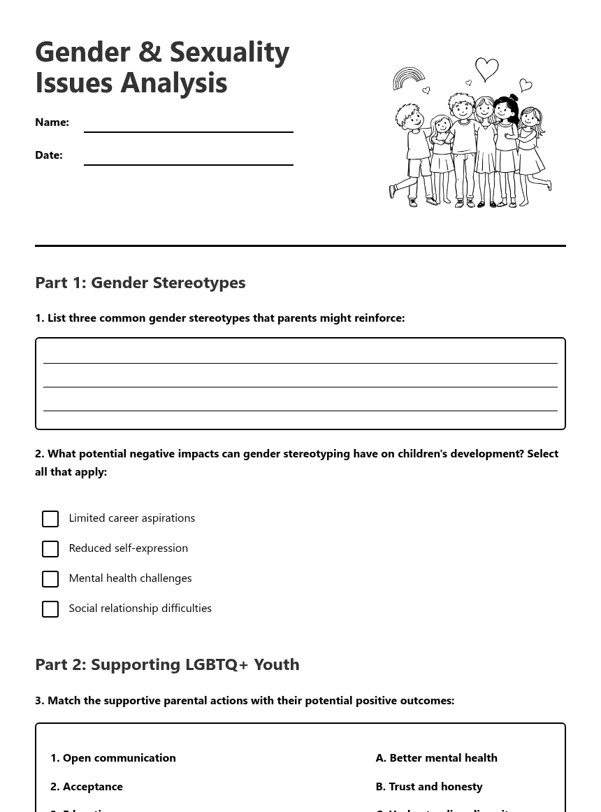 Gender & Sexuality Issues worksheet preview