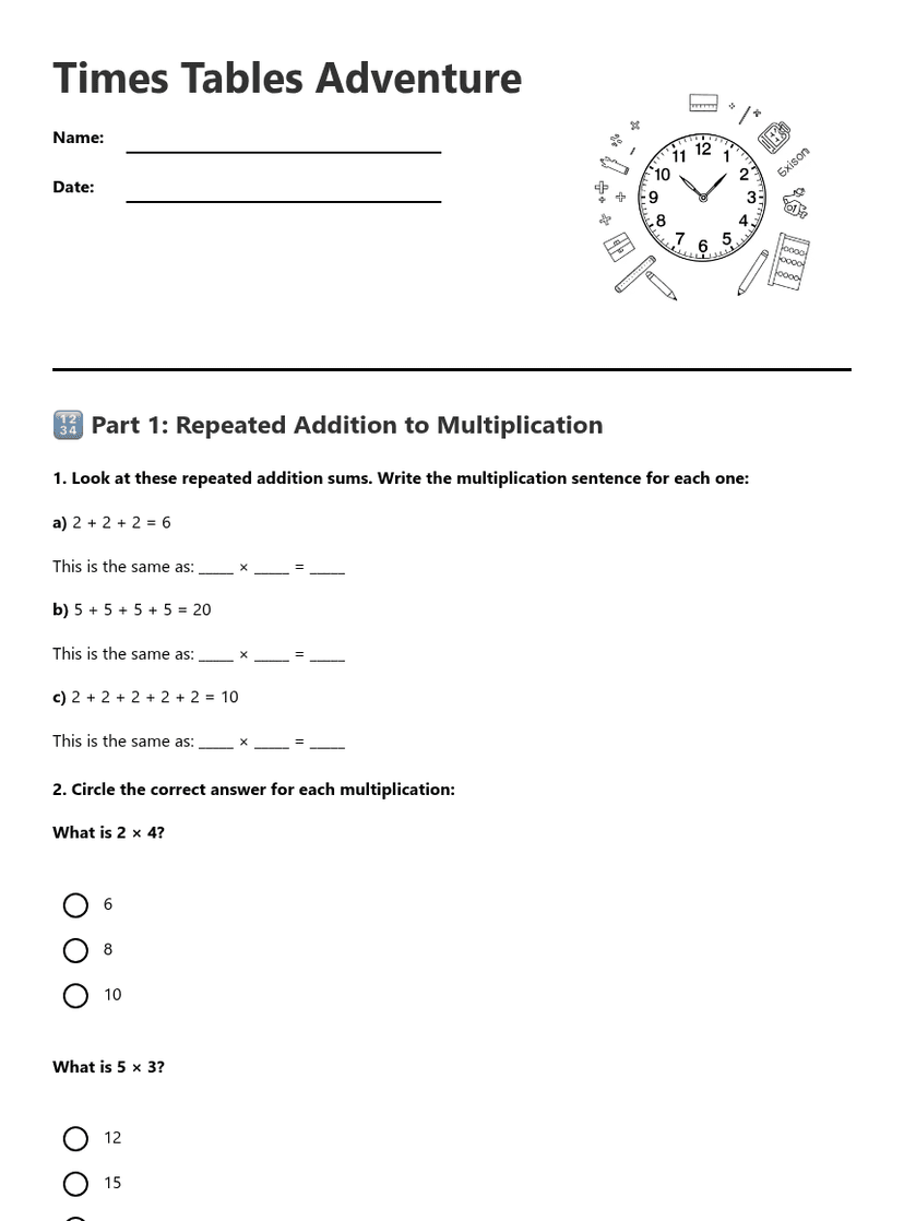 Times Tables Adventure