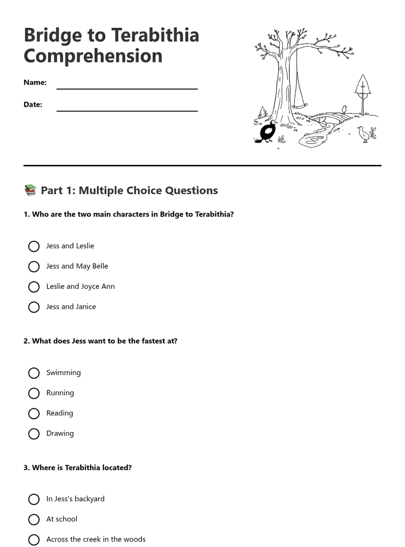Bridge to Terabithia Comprehension