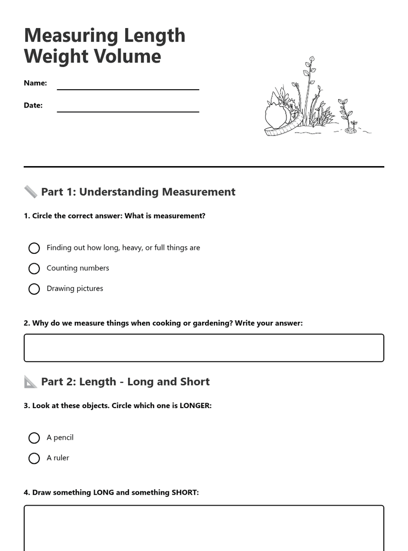Measuring Length Weight Volume