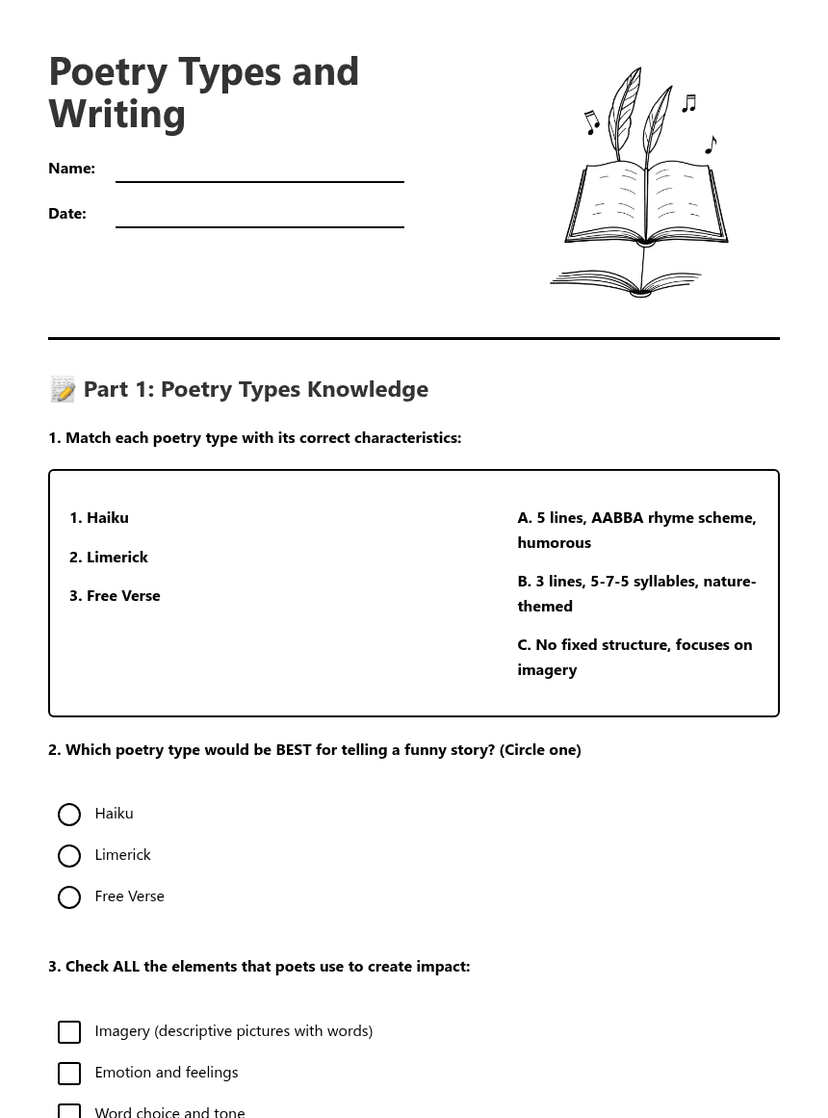 Poetry Types and Writing