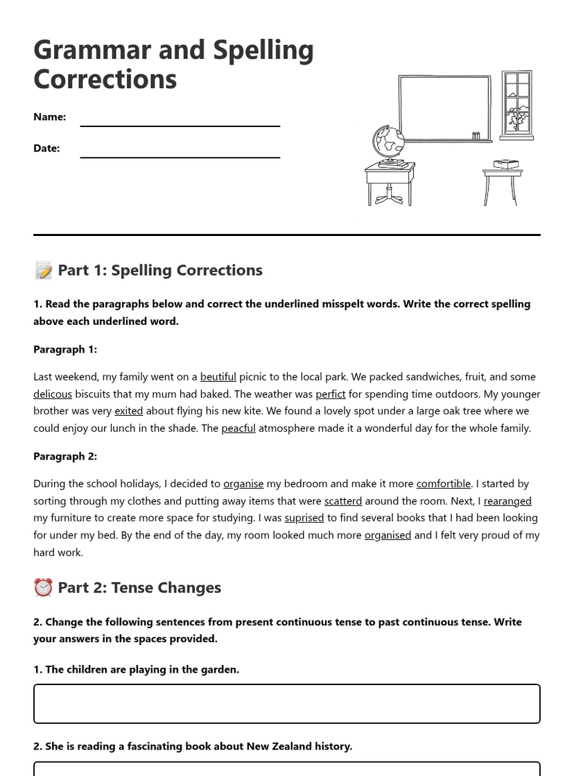 Grammar and Spelling Corrections