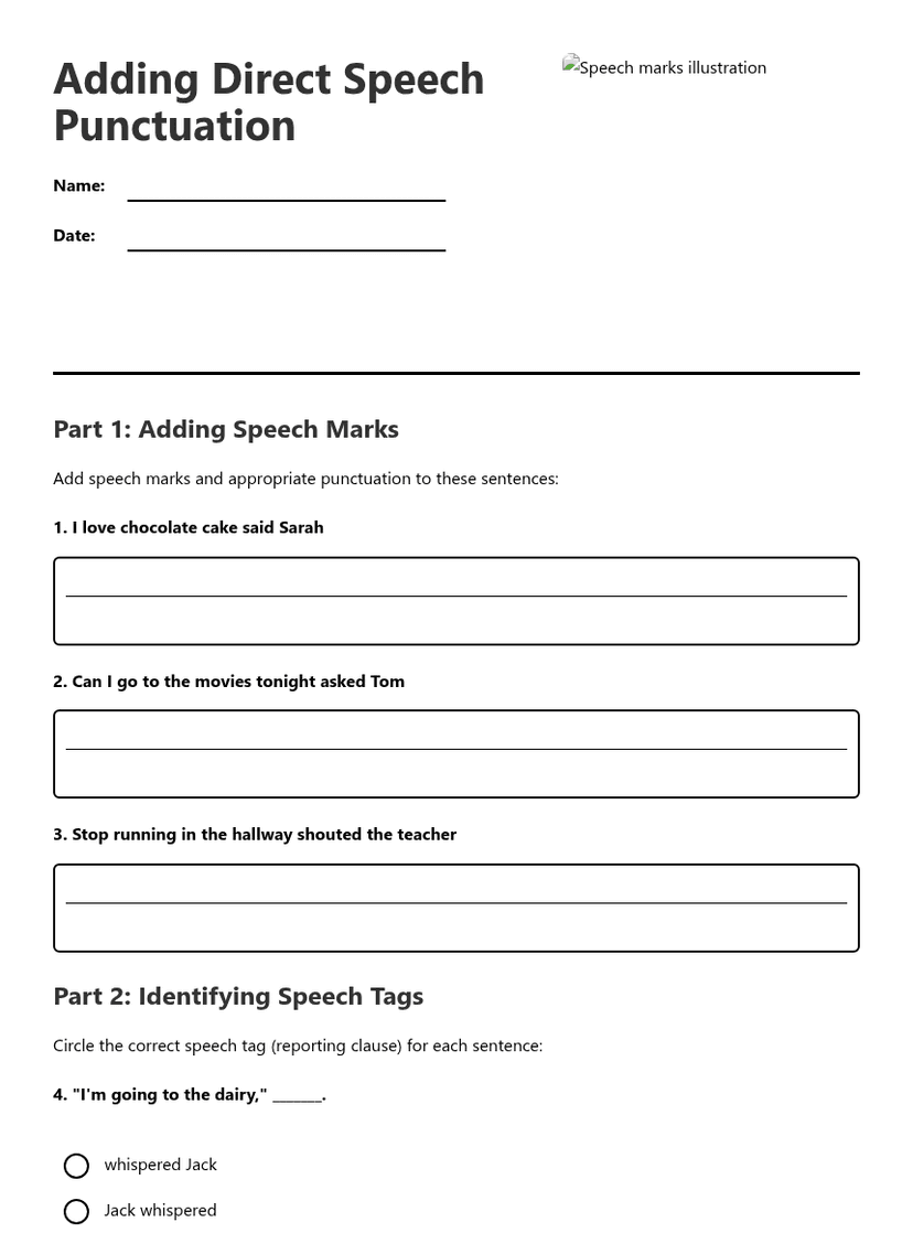 Adding Direct Speech Punctuation