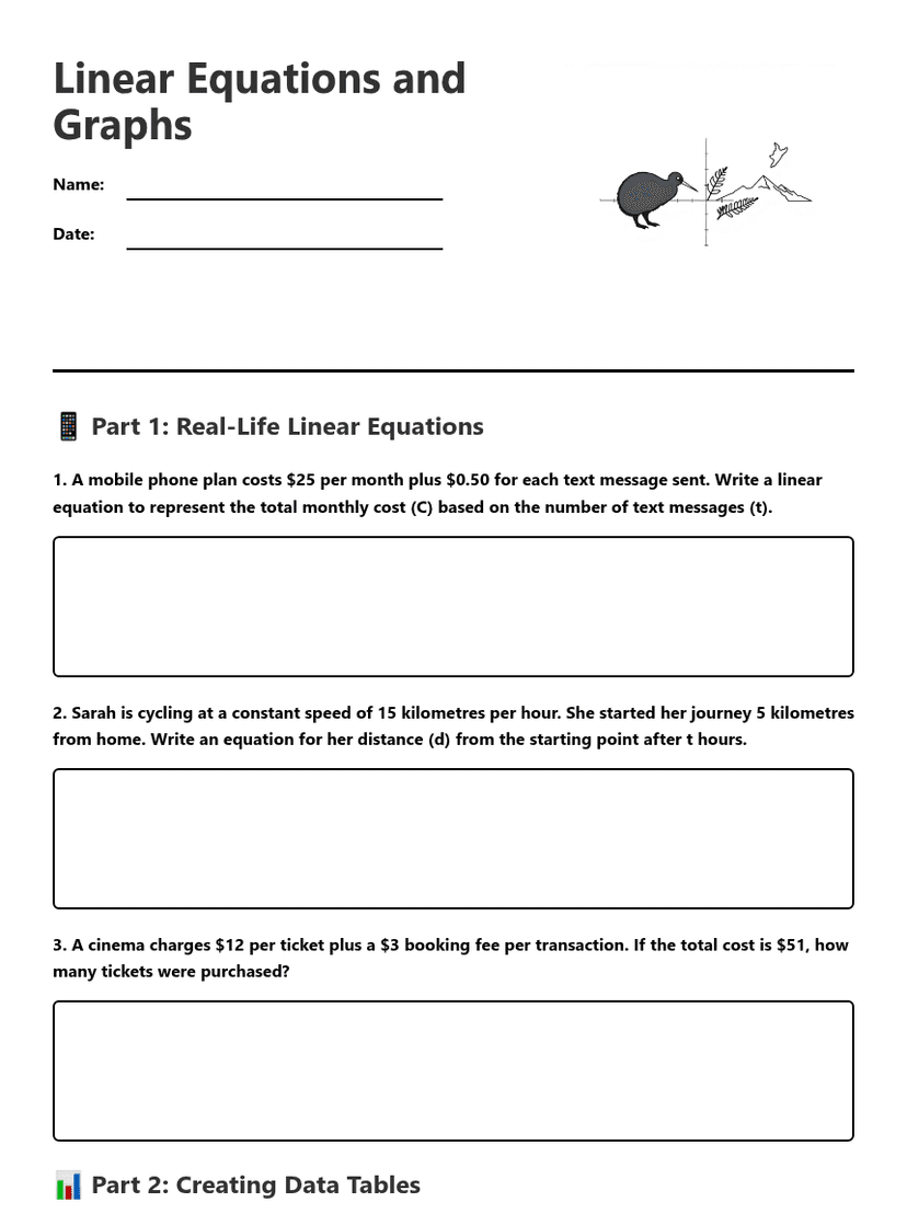 Linear Equations and Graphs