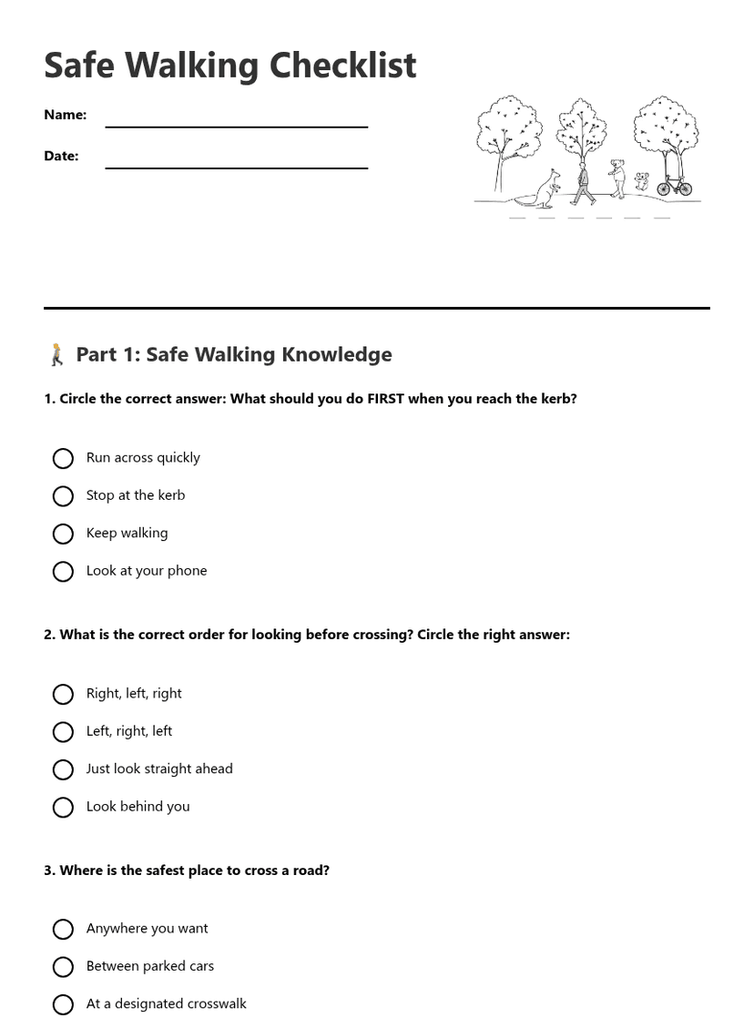 Safe Walking Checklist