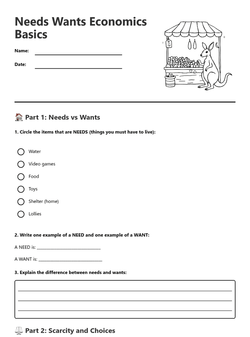 Needs Wants Economics Basics