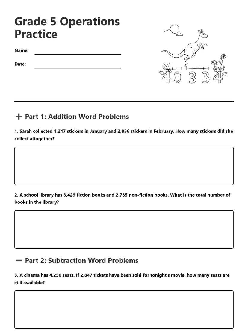 Grade 5 Operations Practice