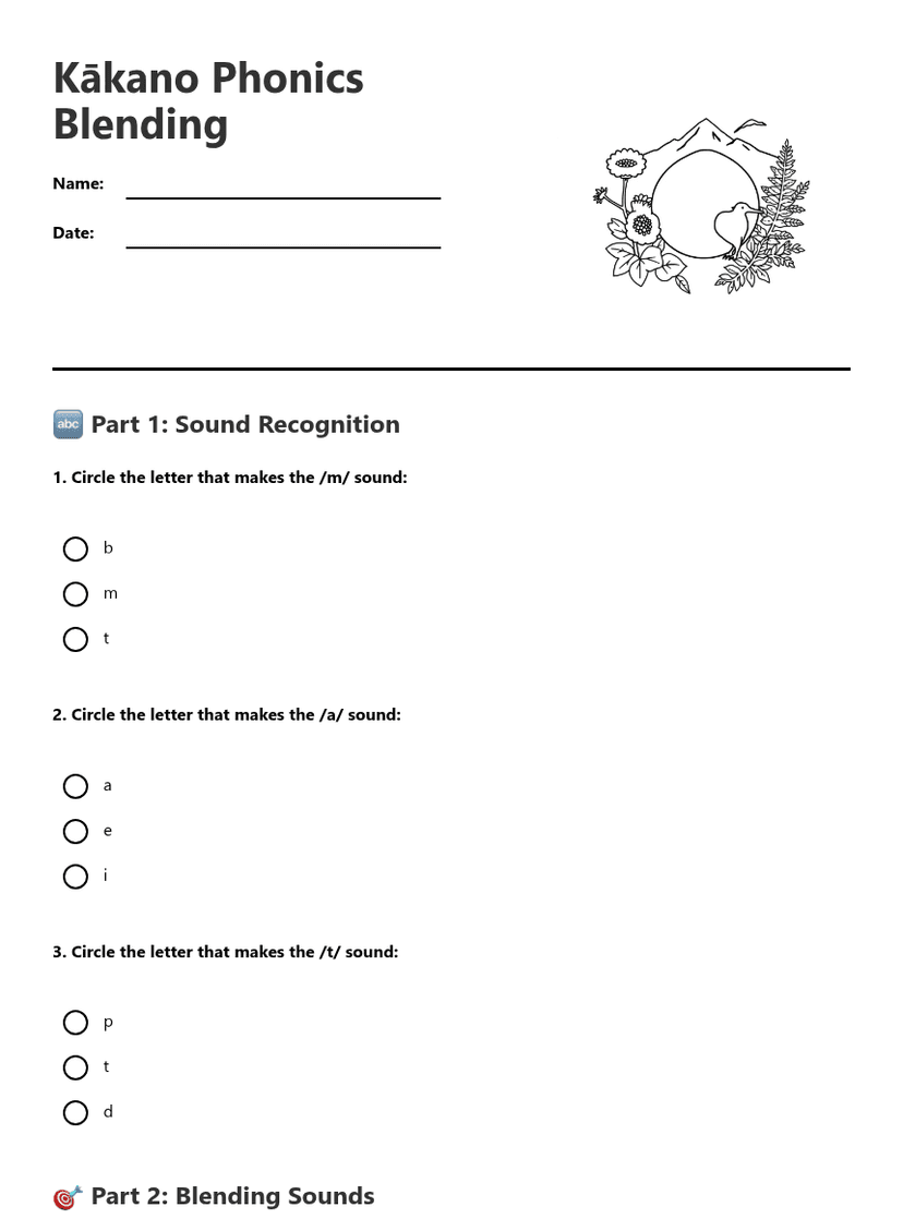 Kākano Phonics Blending