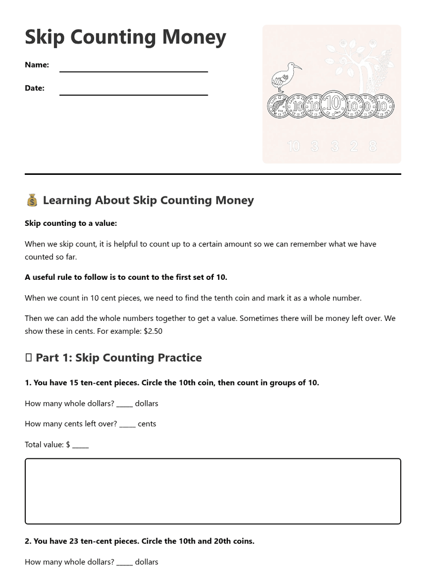 Skip Counting Money