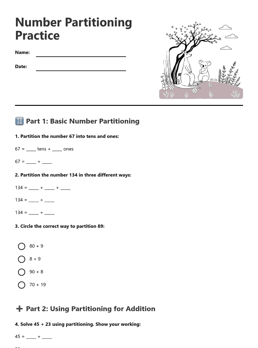 Number Partitioning Practice