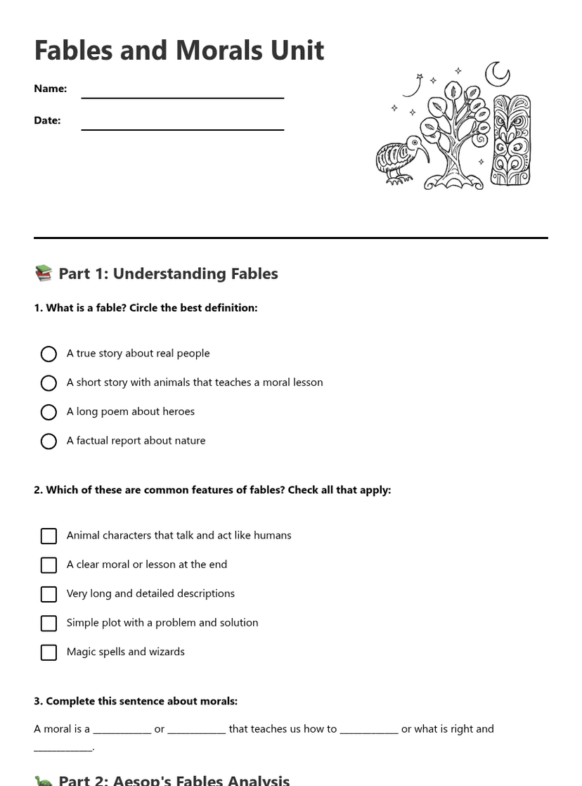Fables and Morals Unit