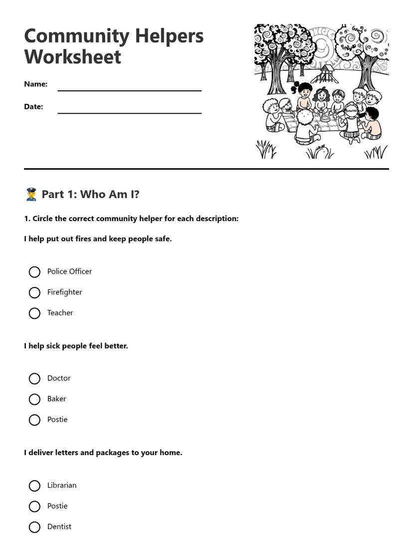 Community Helpers Worksheet
