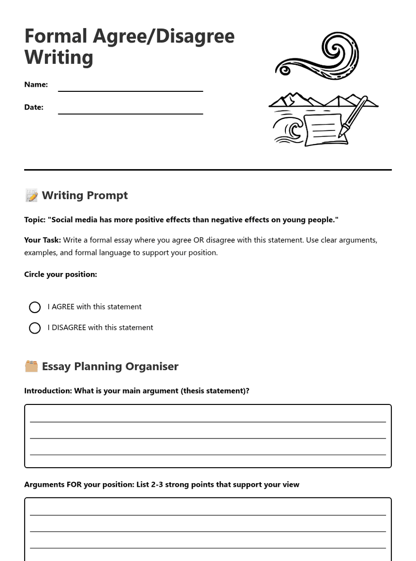 Formal Agree/Disagree Writing