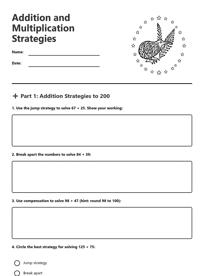 Addition and Multiplication Strategies