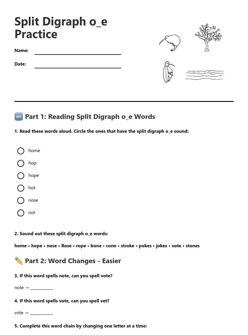 Split Digraph o_e Practice