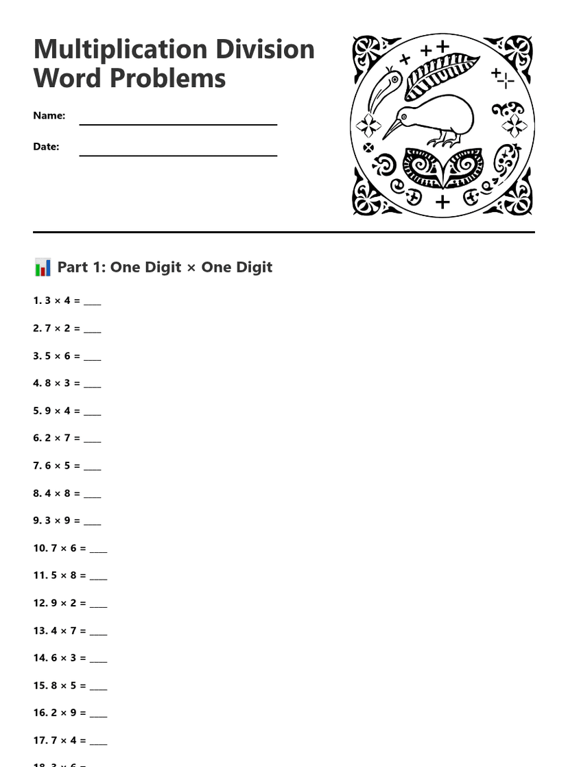 Multiplication Division Word Problems