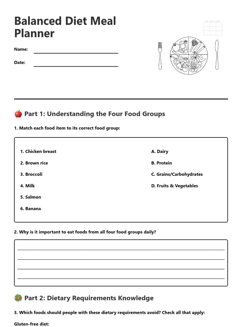 Balanced Diet Meal Planner